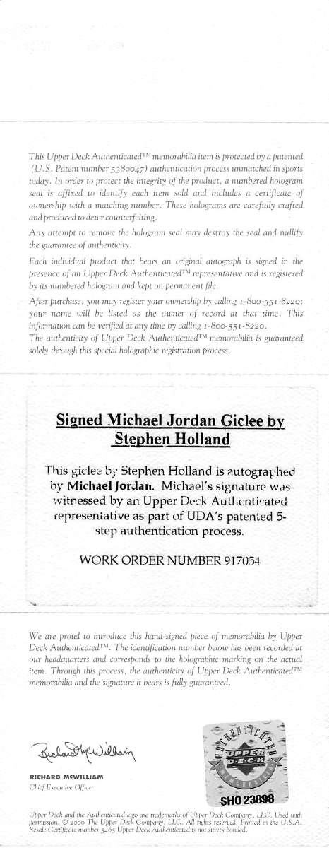 
Bulls Michael Jordan Signed & Framed 27x41 Canvas Holland AS Proof #12/14 UDA