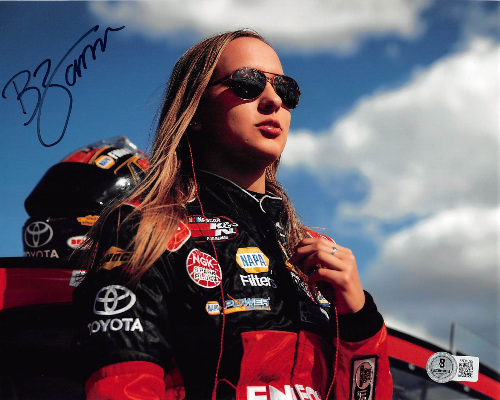 
Brittney Zamora NASCAR Authentic Signed 8x10 Horizontal Photo Autographed BAS 2