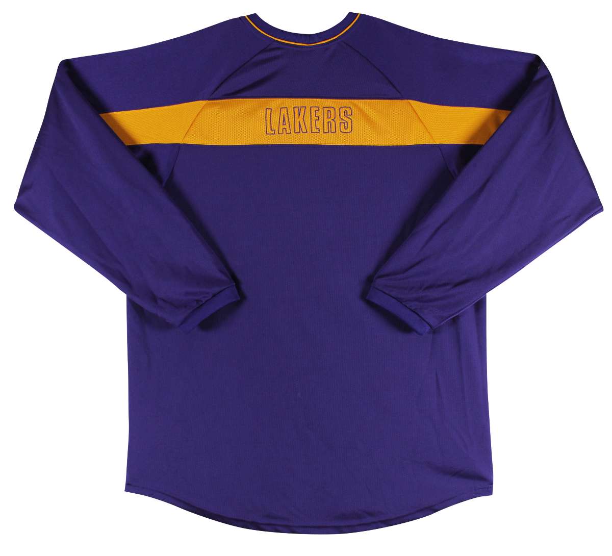 
Lakers Magic Johnson Authentic Signed Purple Nike Warmup Shirt BAS Wit #W205616