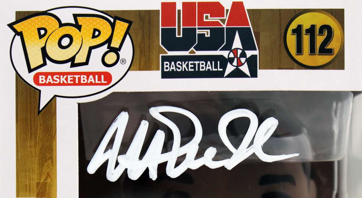 
Lakers Magic Johnson Signed USA Basketball #112 Funko Pop Vinyl Figure BAS Wit