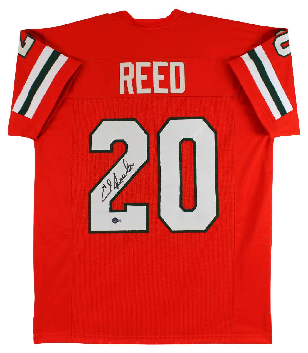 
Ed Reed Authentic Signed Orange Pro Style Jersey Autographed BAS Witnessed