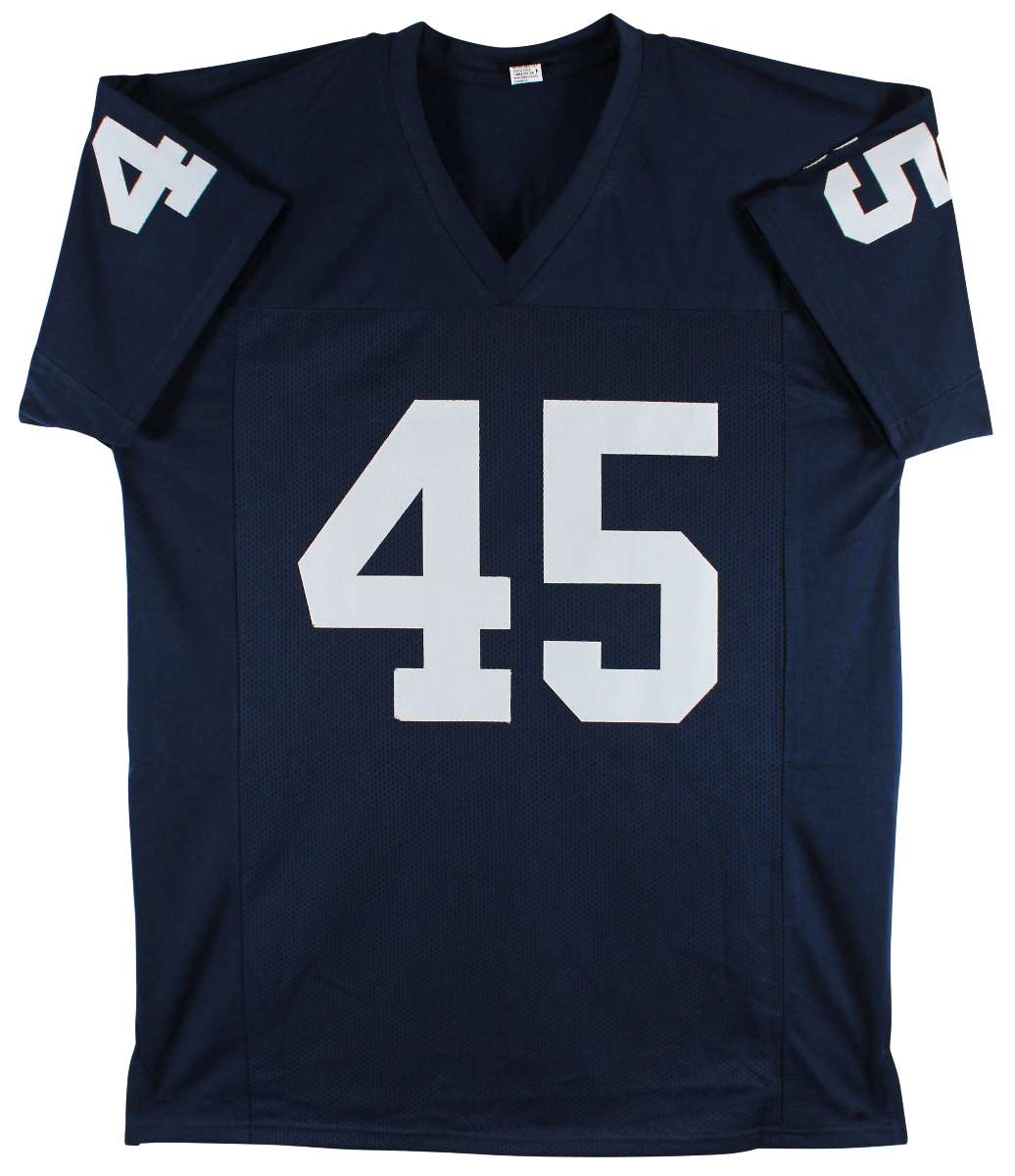 
Notre Dame Rudy Ruettiger Authentic Signed Navy Blue Pro Style Jersey BAS Wit