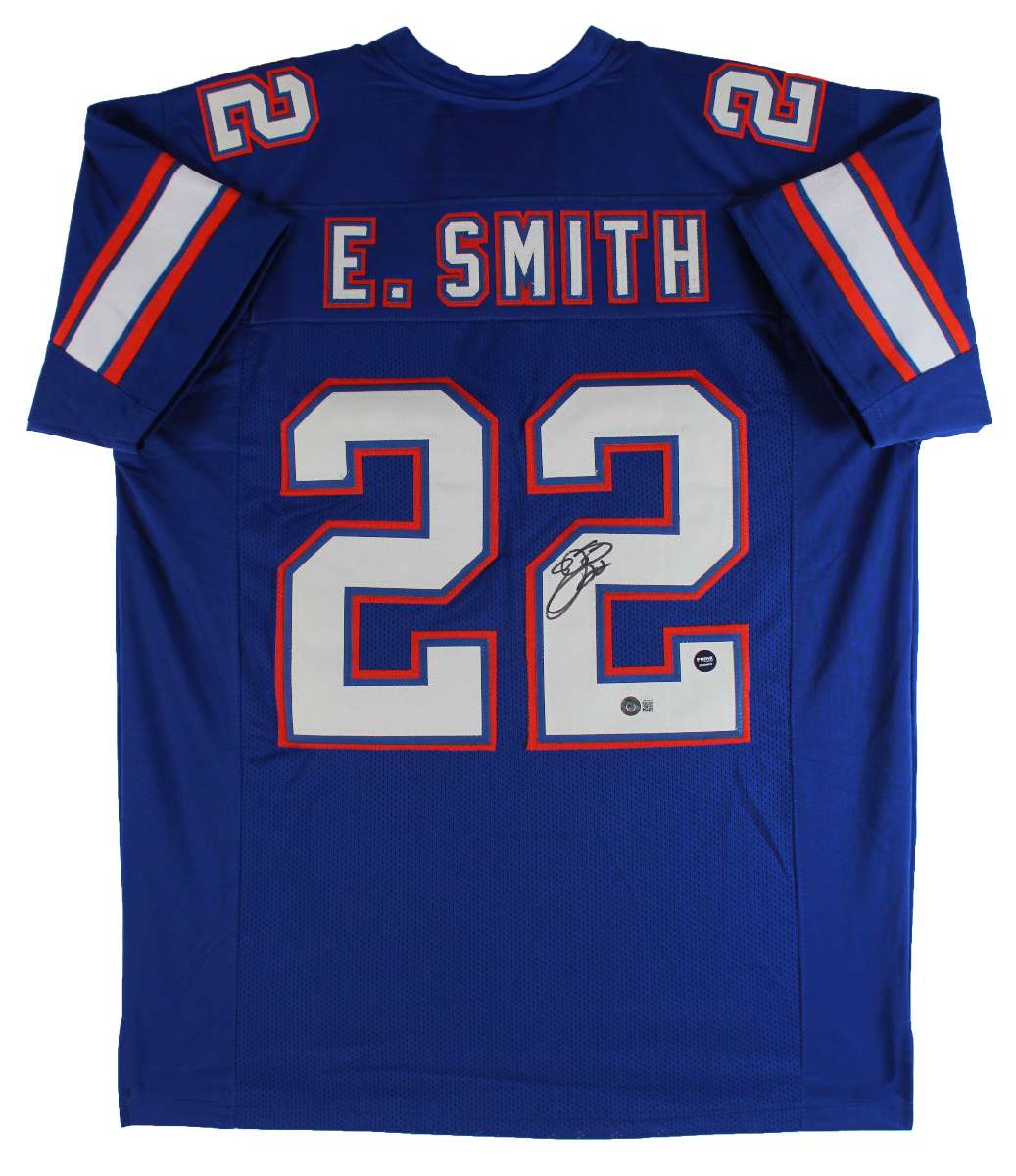 
Florida Emmitt Smith Authentic Signed Blue Jersey Autographed BAS Witnessed