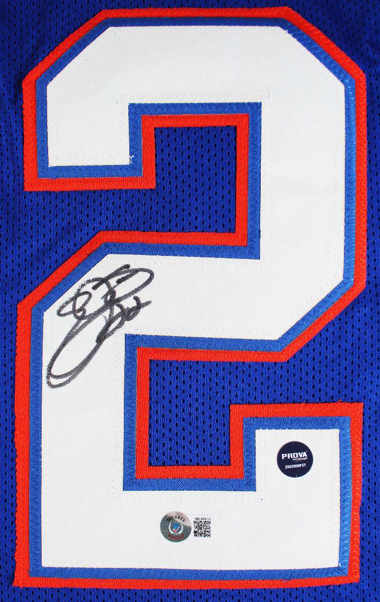 
Florida Emmitt Smith Authentic Signed Blue Jersey Autographed BAS Witnessed