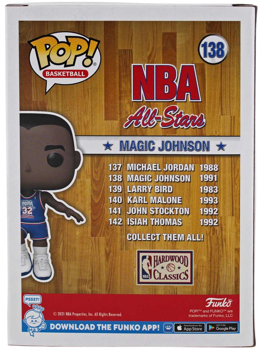 
Magic Johnson Signed 1992 ASG #138 Funko Pop Vinyl Figure w/ White Sig BAS Wit