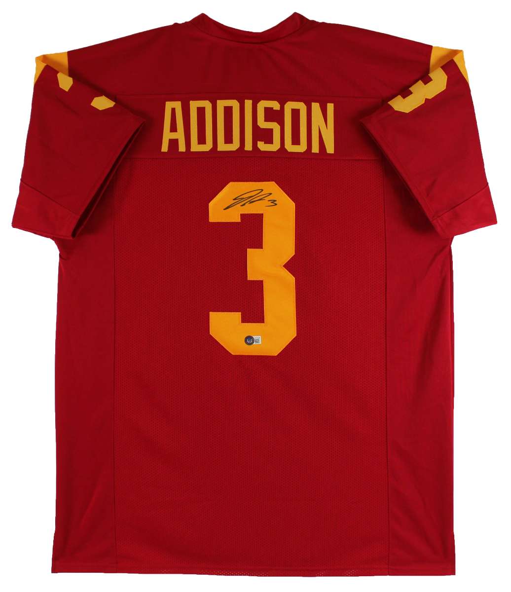 
USC Jordan Addison Authentic Signed Maroon Pro Style Jersey BAS Witnessed