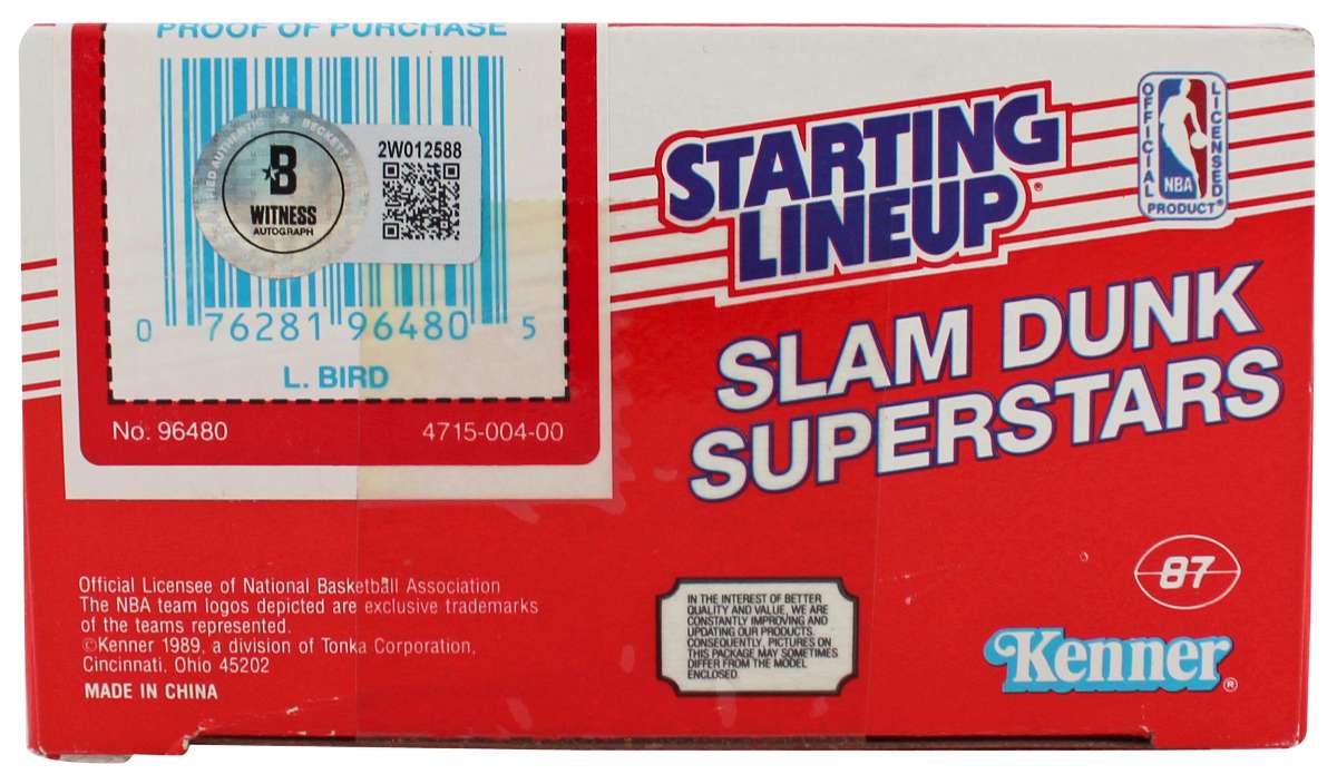 
Celtics Larry Bird Signed Sealed 1989 Starting Lineup Slam Dunk BAS W #2W012588