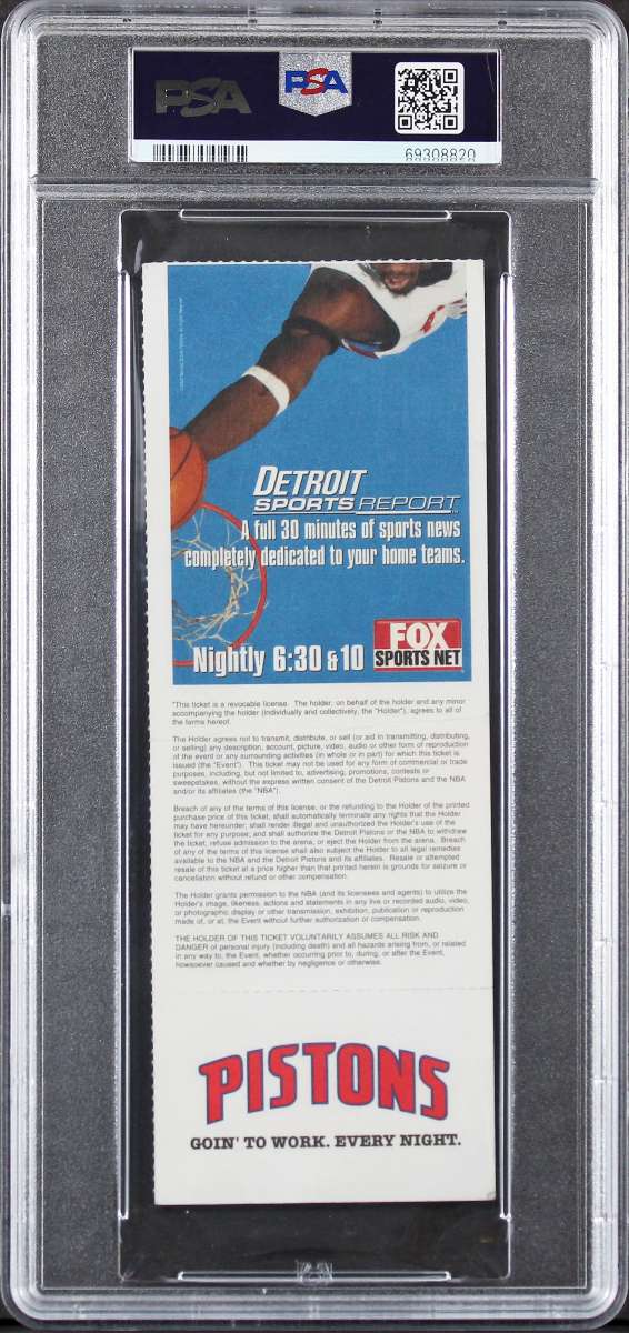 
Cavaliers LeBron James 2003 NBA Debut Full Ticket Graded Good 2 PSA Slabbed
