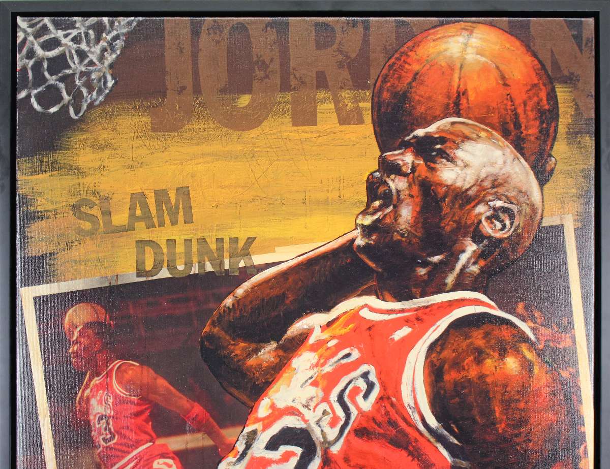 
Bulls Michael Jordan Signed & Framed 27x41 Canvas Holland AS Proof #12/14 UDA