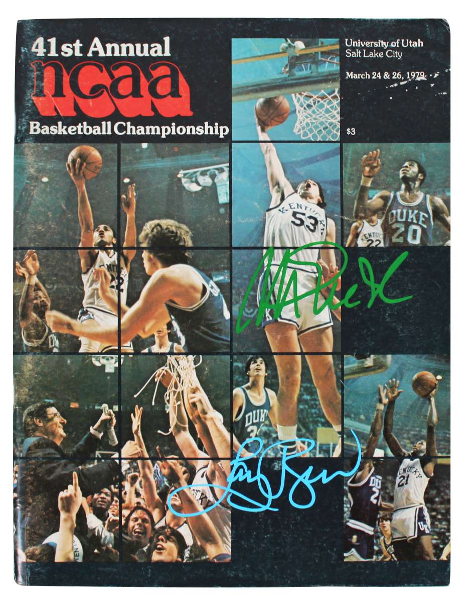 
Magic Johnson & Larry Bird Signed 1979 NCAA Tournament Program BAS Wit #W526552