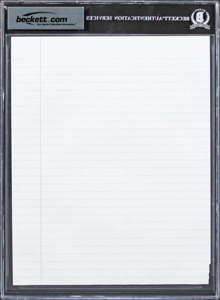 
Lakers Shaquille O'Neal 8x10 Training Notes Handwriting Sample BAS Slabbed 3