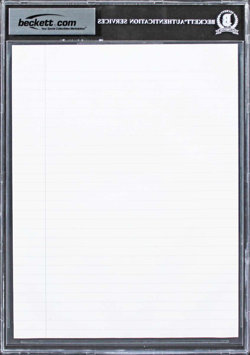 
Lakers Shaquille O'Neal 8x10 Training Notes Handwriting Sample BAS Slabbed 4