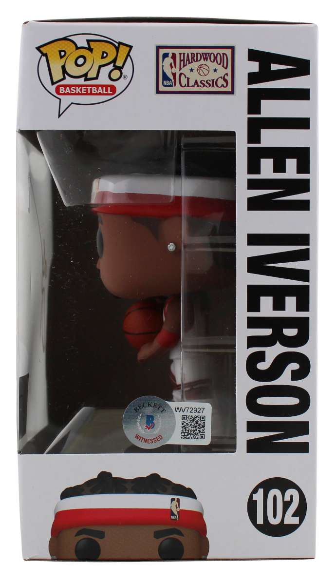 
76ers Allen Iverson Authentic Signed HWC #102 Funko Pop Vinyl Figure BAS Witness