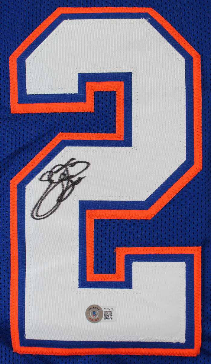 
Florida Emmitt Smith Authentic Signed Blue Pro Style Jersey BAS Witnessed