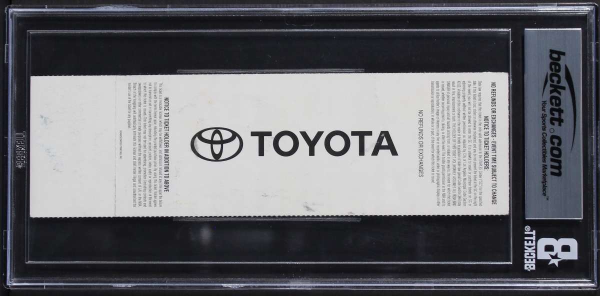 
Shaquille O'Neal 8x Insc Signed 2000 NBA Finals Game 6 Ticket Auto 10 BAS Slab 1