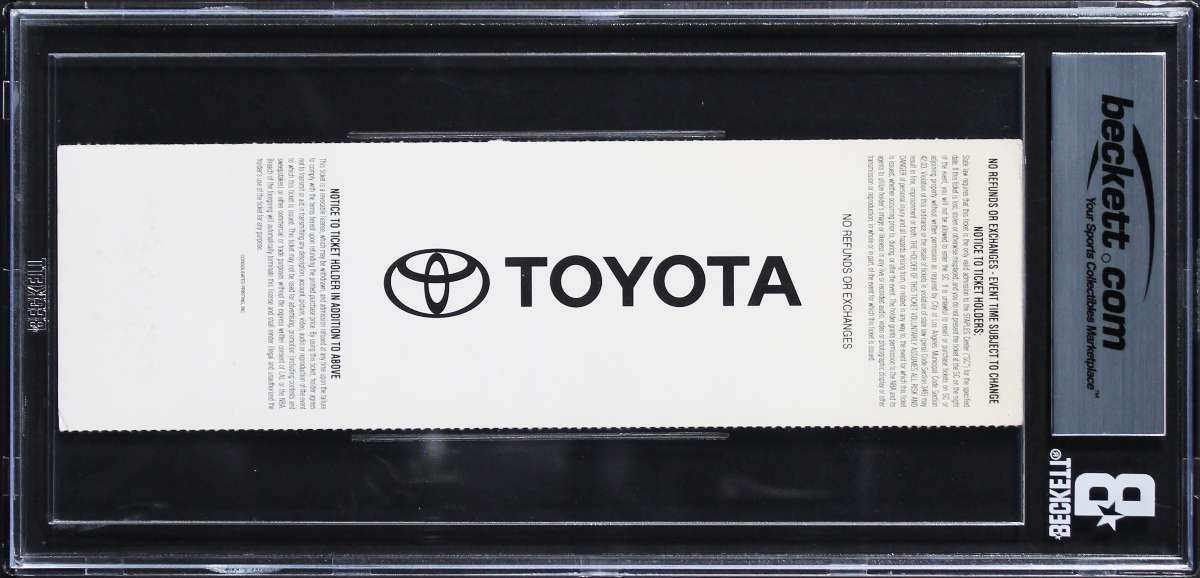 
Shaquille O'Neal Signed 2000 NBA Finals Game 6 Ticket Ex-MT 6 Auto 10 BAS Slab 1