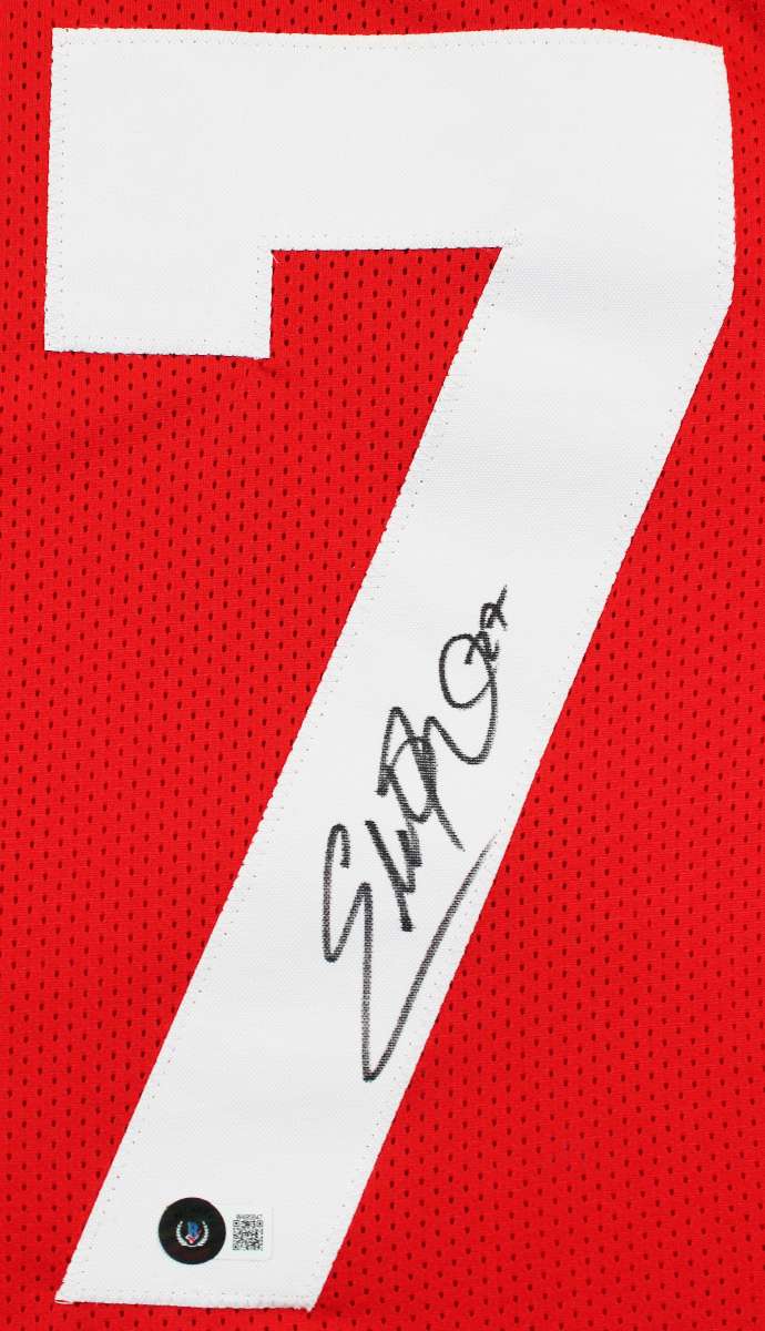 
Ohio State Eddie George Authentic Signed Red Pro Style Jersey BAS Witnessed