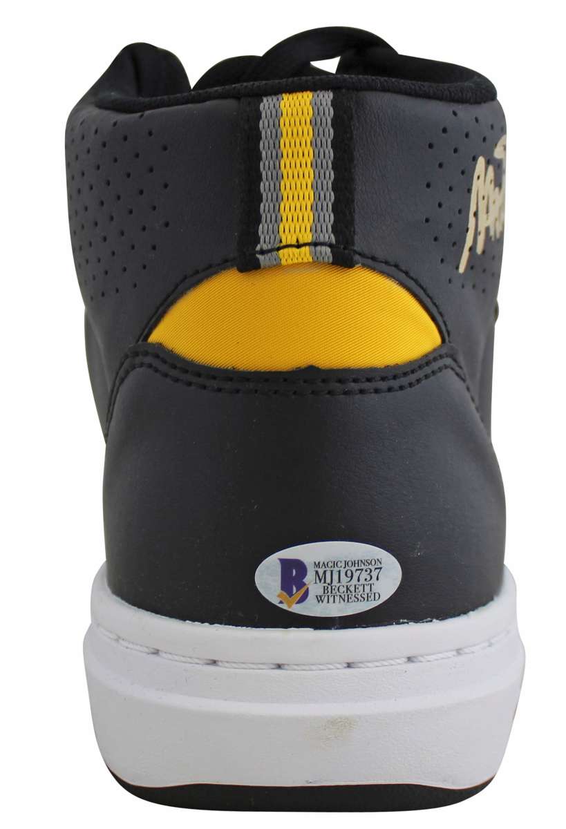 
Lakers Magic Johnson Authentic Signed Right Black Converse Weapon Shoe BAS Wit