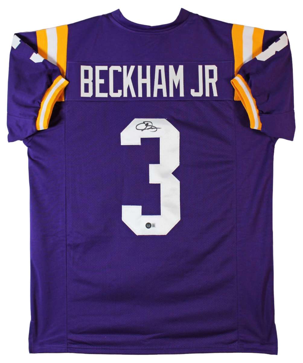 
LSU Odell Beckham Jr. Authentic Signed Purple Pro Style Jersey BAS Witnessed