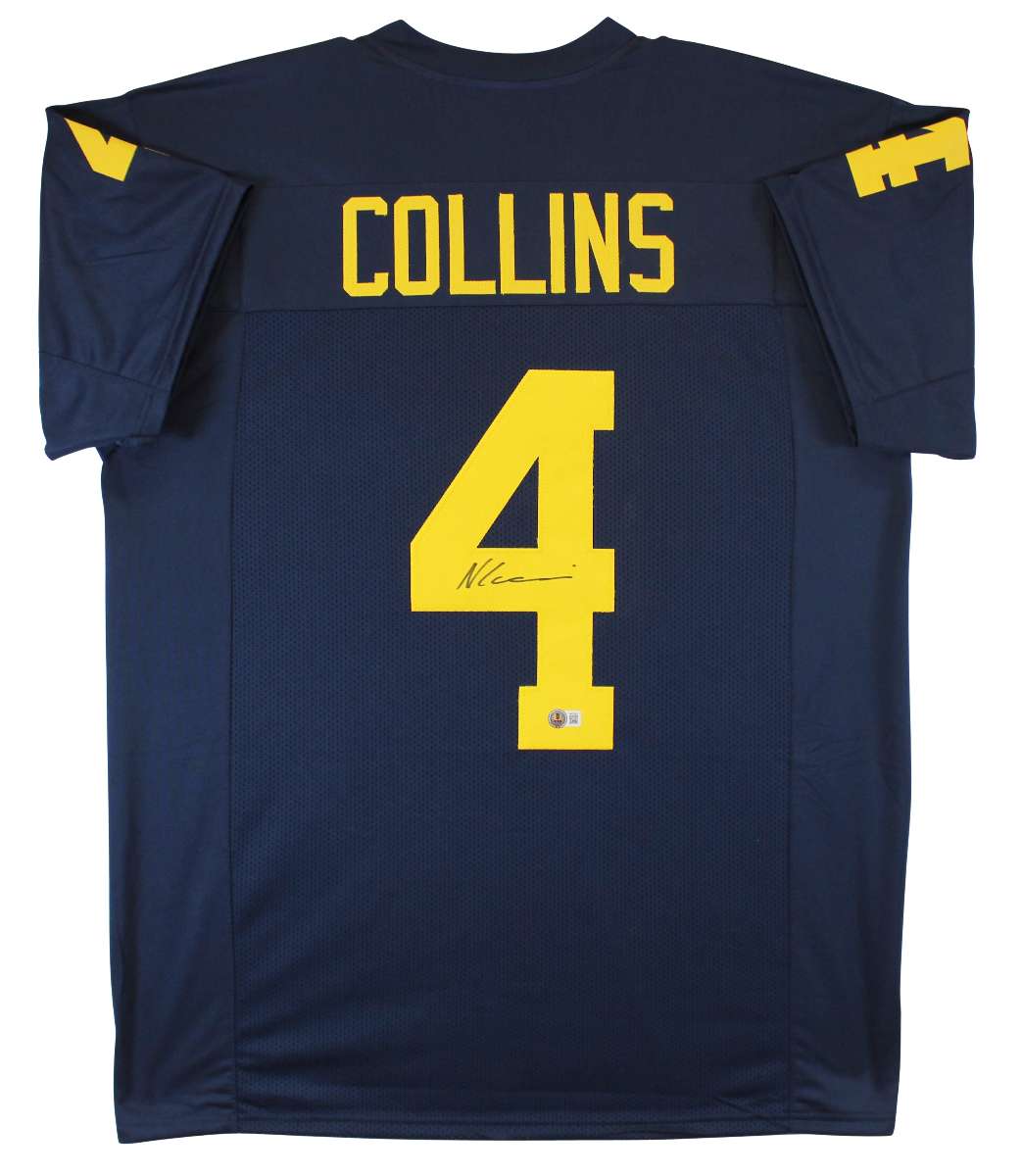
Michigan Nico Collins Authentic Signed Navy Blue Pro Style Jersey BAS Witnessed