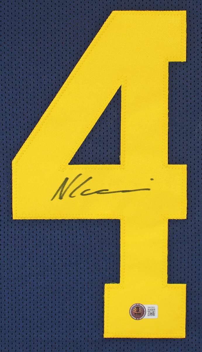 
Michigan Nico Collins Authentic Signed Navy Blue Pro Style Jersey BAS Witnessed