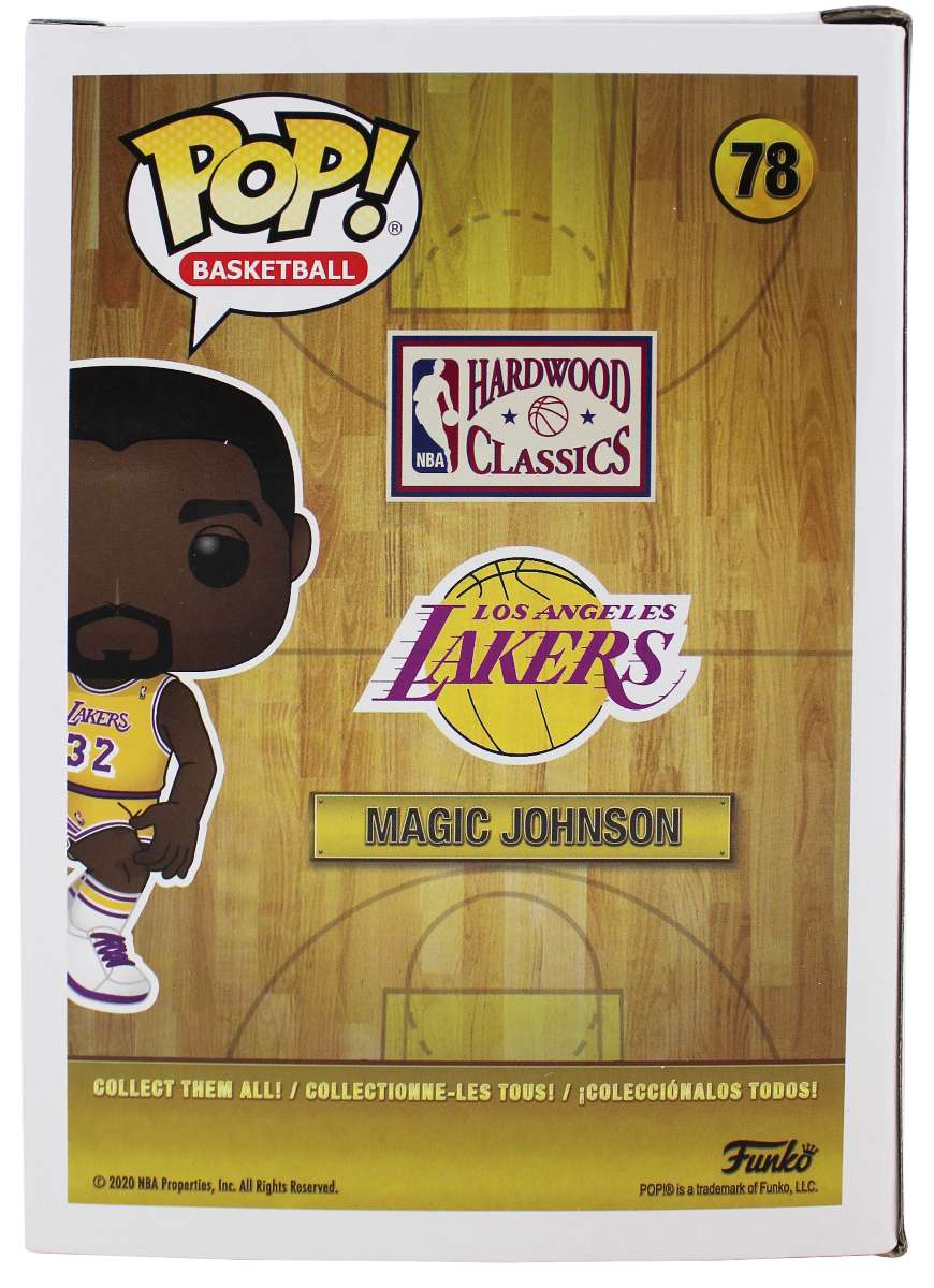 
Lakers Magic Johnson Signed NBA HWC #78 Funko Pop Vinyl Figure w/ Yellow Sig BAS