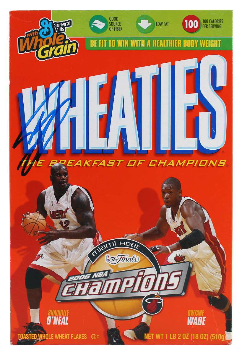 
Heat Shaquille O'Neal Authentic Signed Wheaties Box BAS Witnessed