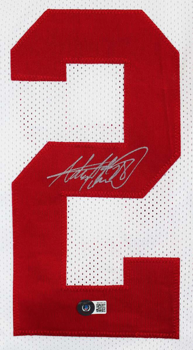 
Oklahoma Adrian Peterson Authentic Signed White Pro Style Jersey BAS Witnessed