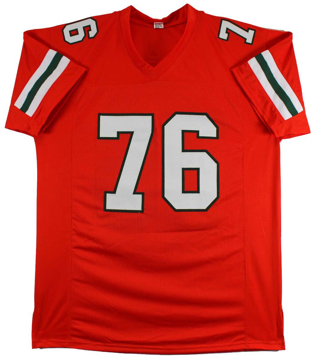 
Miami Warren Sapp 1991 Ntnl Champs Signed Orange Pro Style Jersey BAS Witnessed