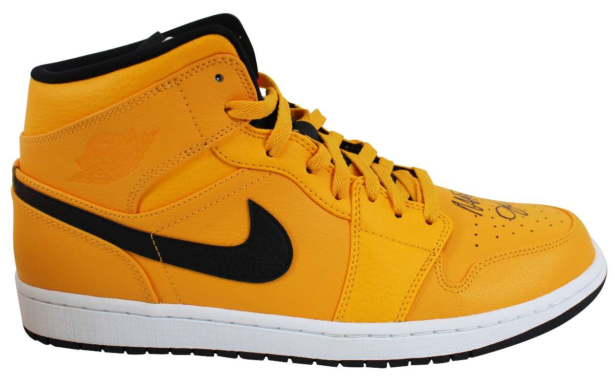 
Lakers Magic Johnson Signed 2018 Nike Air Jordan 1 Mid Size 11.5 Shoes w Box BAS