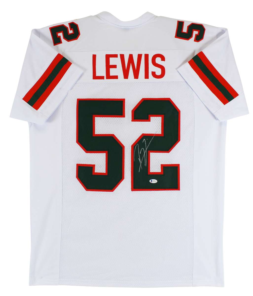 
Miami Ray Lewis Authentic Signed White Pro Style Jersey Autographed BAS Witness
