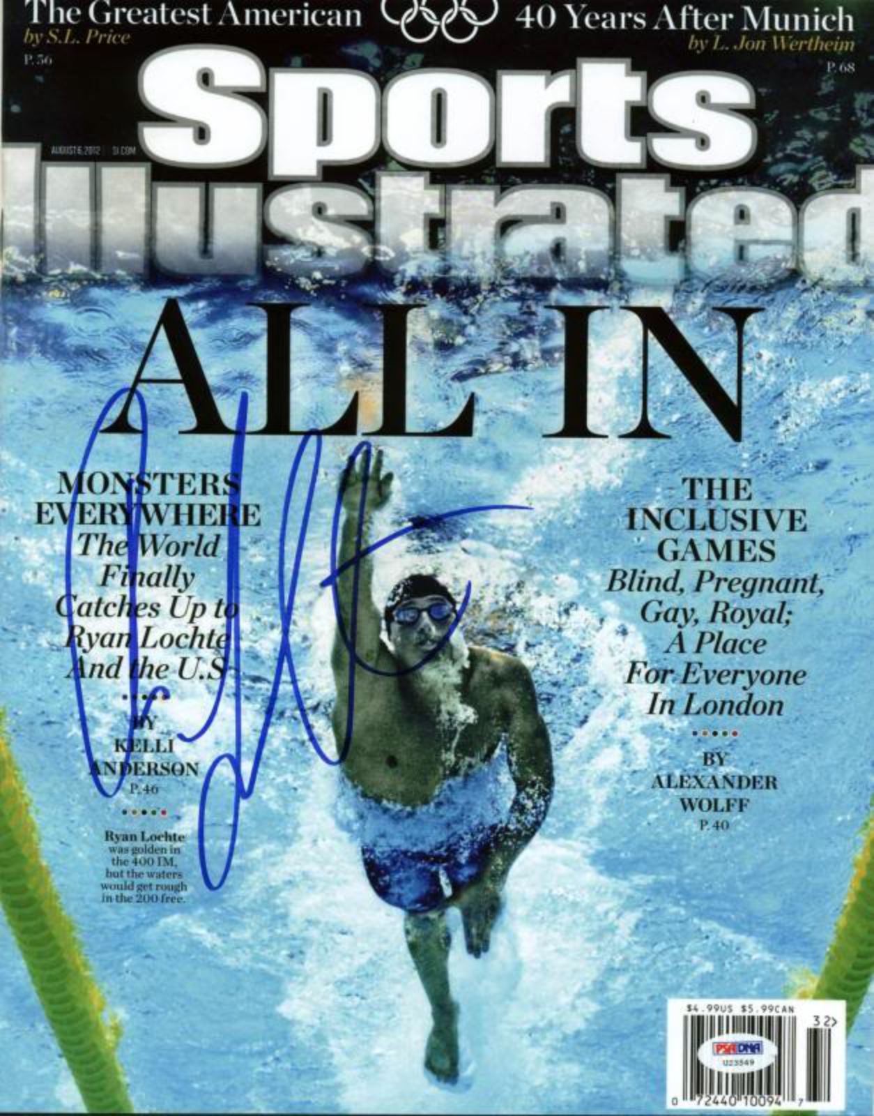 
Ryan Lochte Olympics Swimming Signed Authentic 11X14 Photo PSA/DNA #U23549