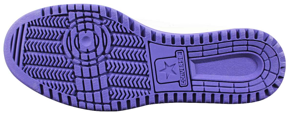 
Magic Johnson Signed Right Purple & White Converse Weapon Shoe W/ Case BAS Wit 2