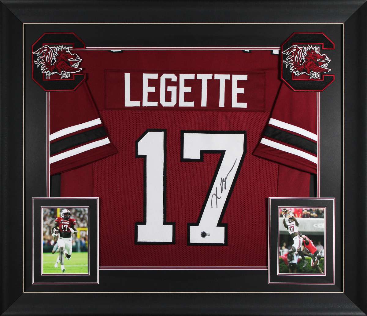 
South Carolina Xavier Legette Signed Maroon Pro Style Framed Jersey BAS Wit 2