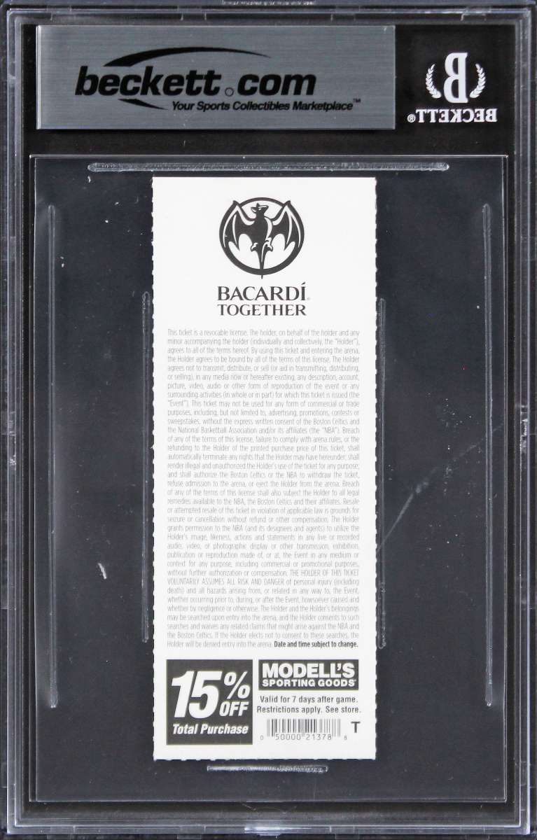 
Celtics Shaquille O'Neal Signed 2011 NBA Playoffs Ticket Stub Auto 10! BAS Slab