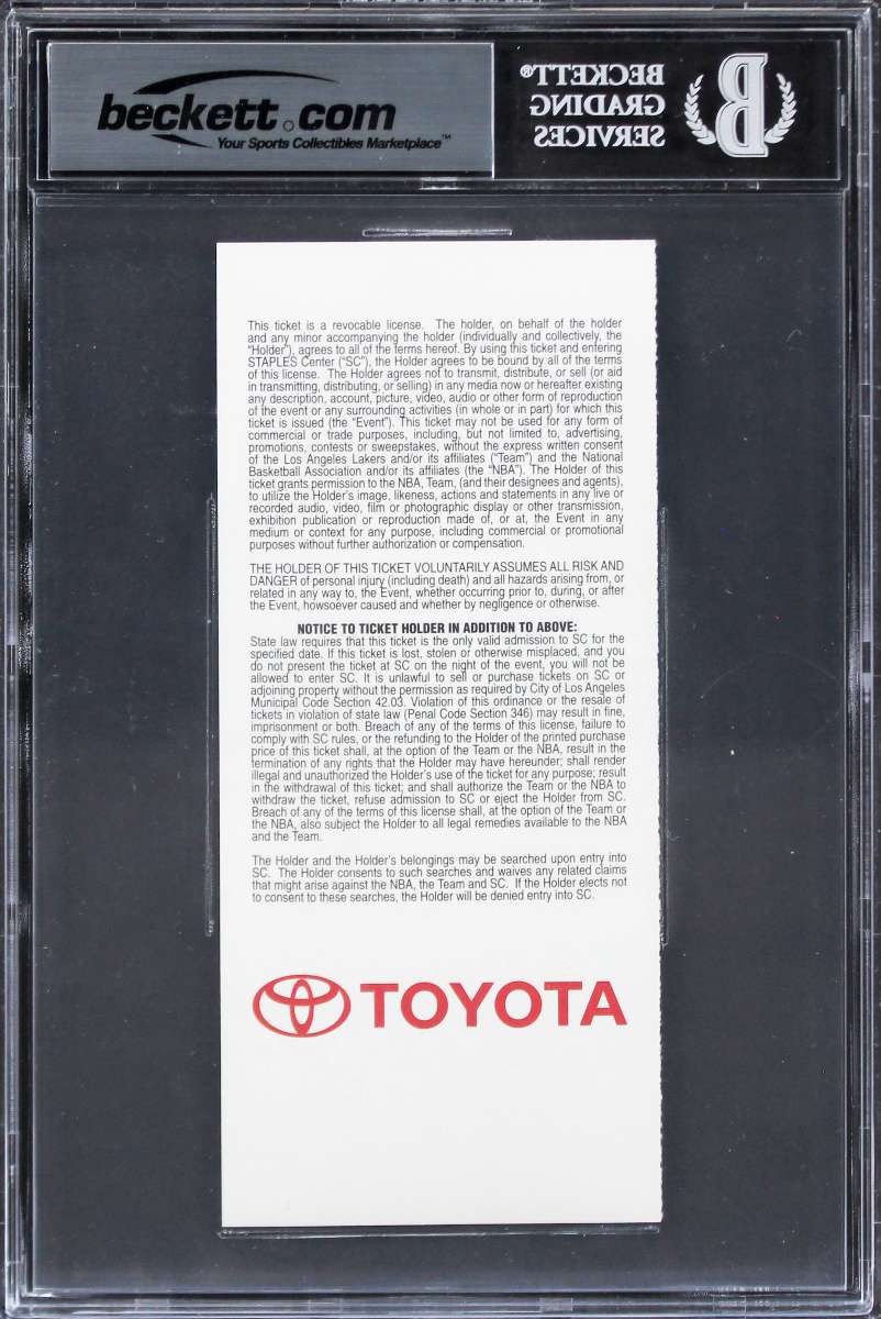 
Shaquille O'Neal Signed 4/2/13 #34 Retirement Ticket Stub Auto 10! BAS Slabbed 1