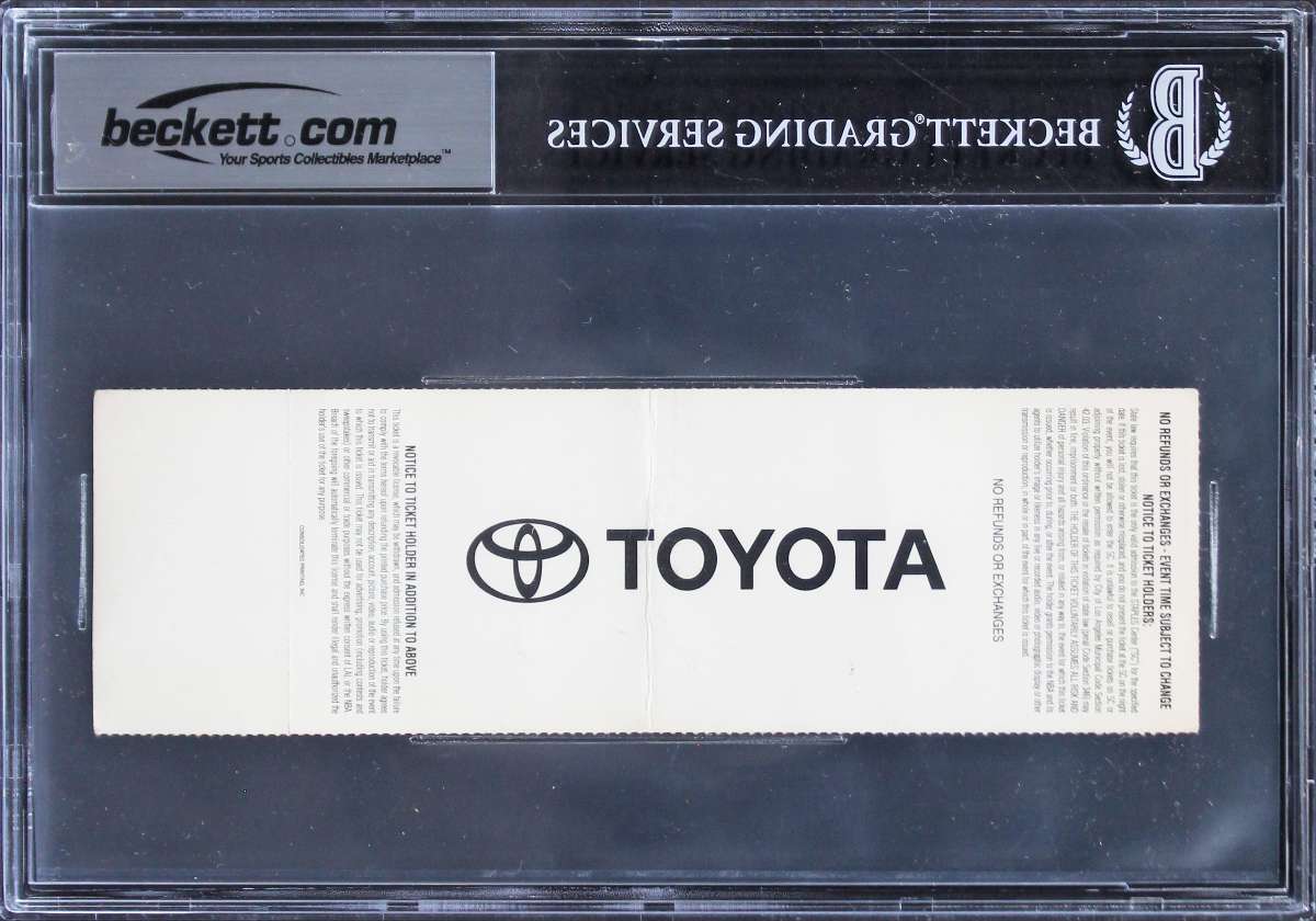 
Lakers Shaquille O'Neal Signed 2000 NBA Finals Game 2 Ticket Auto 10! BAS Slab 1