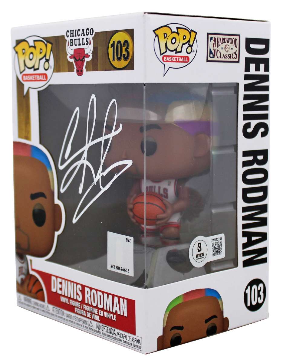 
Bulls Dennis Rodman Authentic Signed #103 Funko Pop Vinyl Figure BAS Witnessed