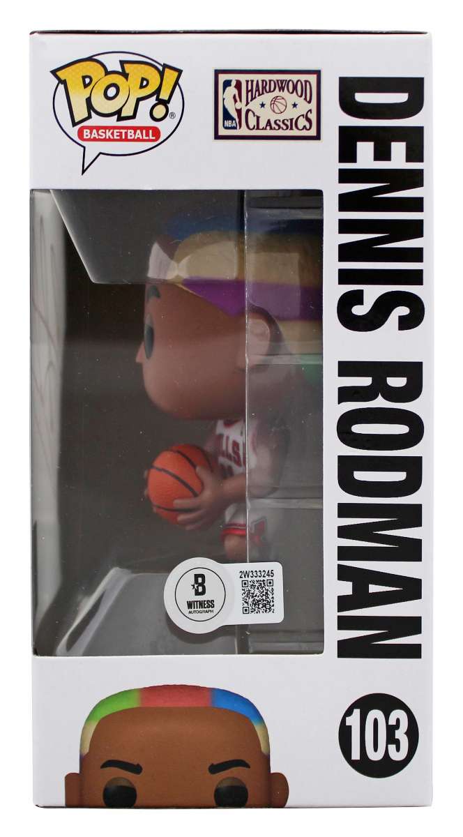 
Bulls Dennis Rodman Authentic Signed #103 Funko Pop Vinyl Figure BAS Witnessed