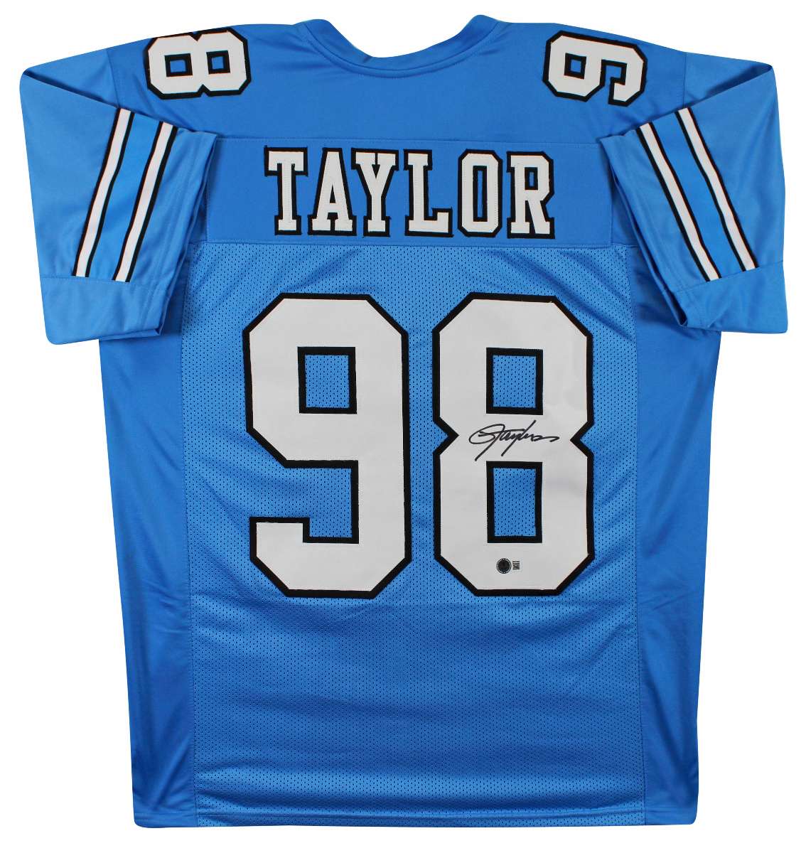 
UNC Lawrence Taylor Authentic Signed Light Blue Pro Style Jersey BAS Witnessed