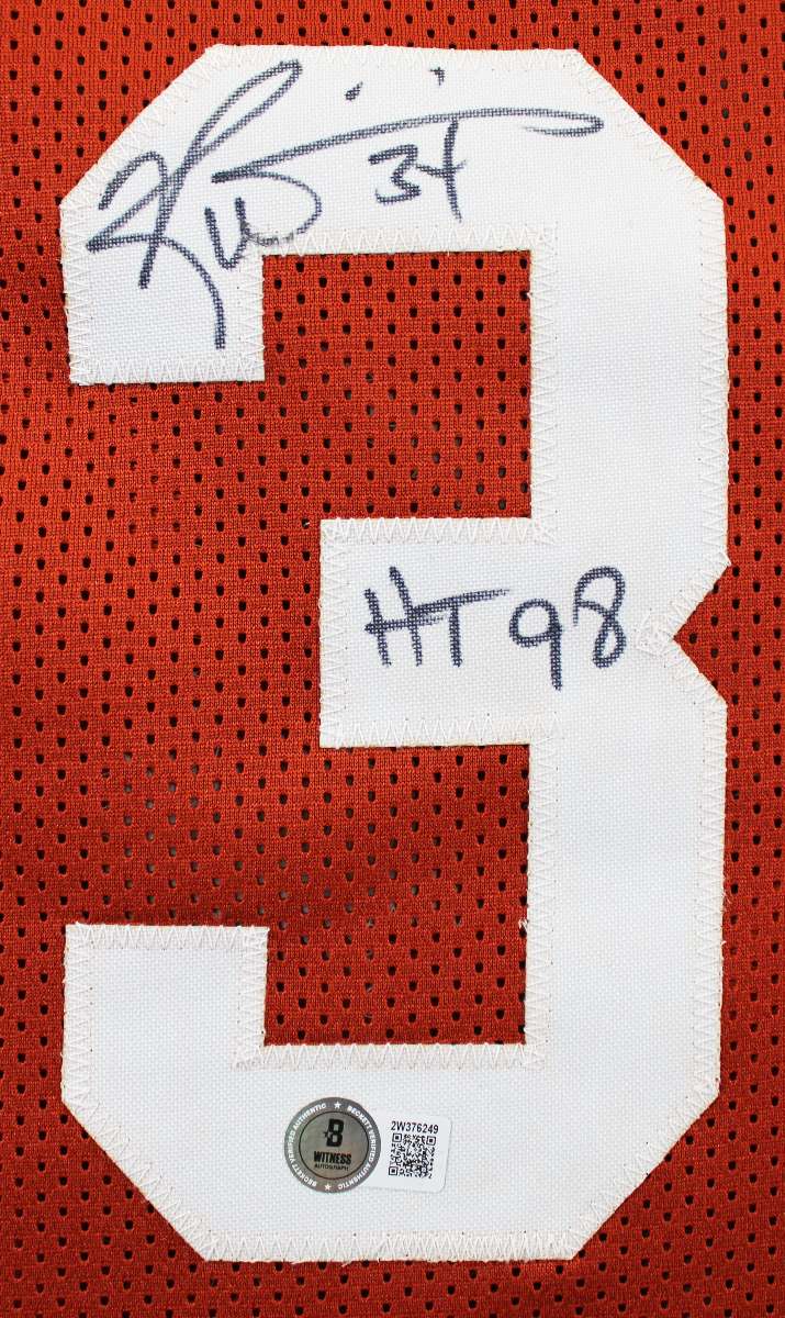 
Texas Ricky Williams & Earl Campbell Signed Burnt Orange Pro Style Jersey BAS W